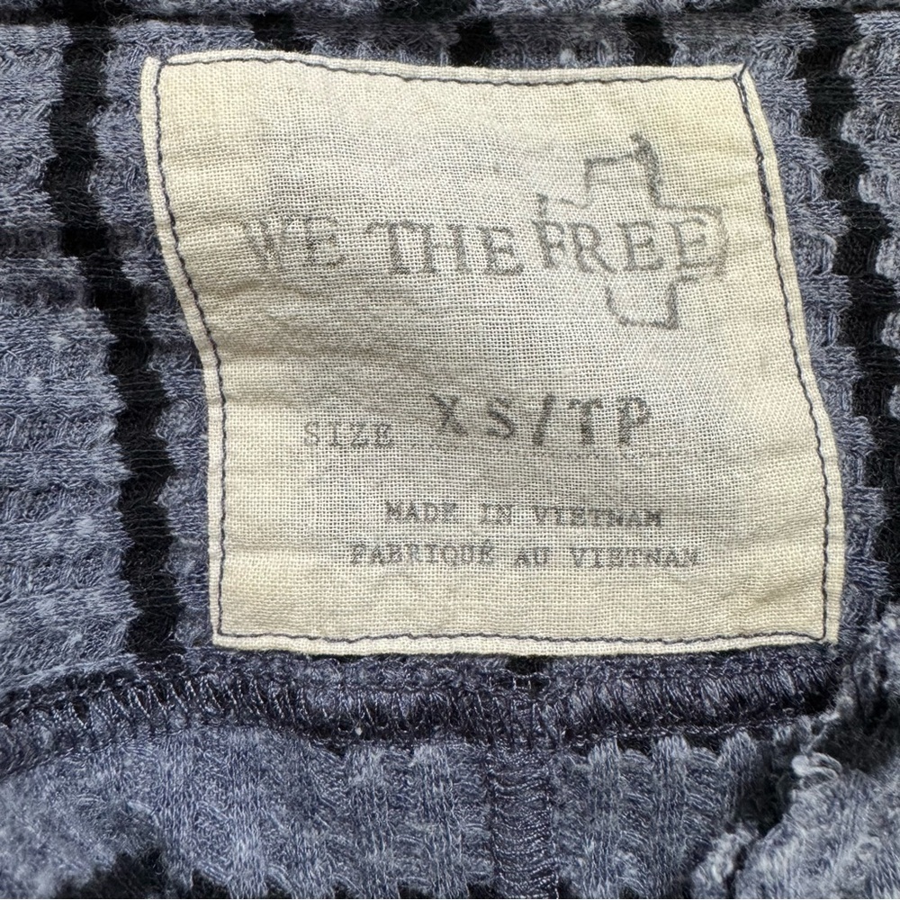 Free People We The Free Striped Thermal Peplum Top XS - Picture 5 of 6